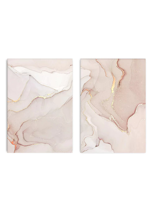 Conjunto de 2 Pósters Coral Claro de Oro Rosa Real 50x70cm